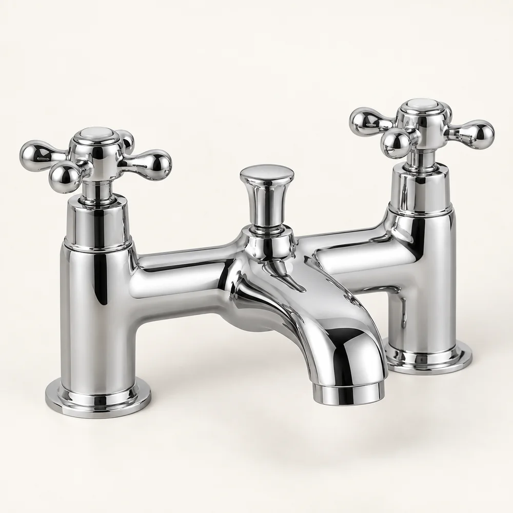 Deck-mounted bath shower mixer